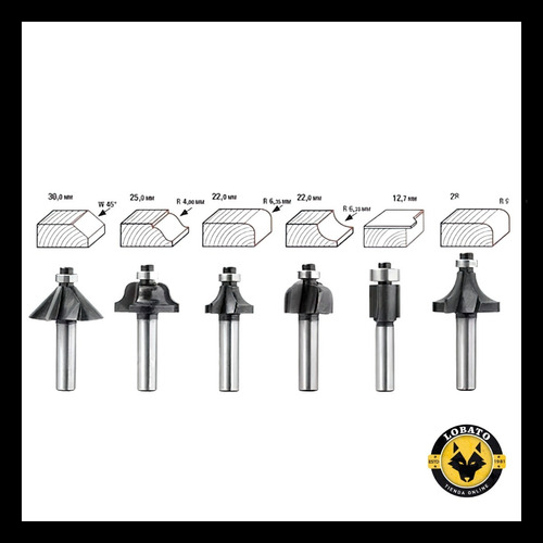 Imagen 6 de 10 de Set De Fresas Tupi Router Rebajador 12u Dewalt Makita Kwd