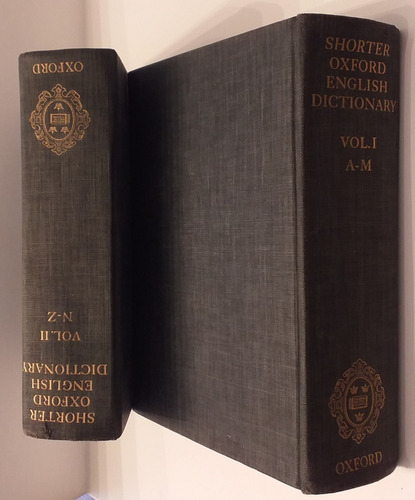 Diccionario Shorter Oxford English Dictionary 1 + 2 Año 1952