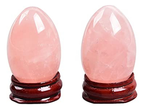 Huevo De Cristal Amoystone 2 Huevos De Cuarzo Rosa Natural C