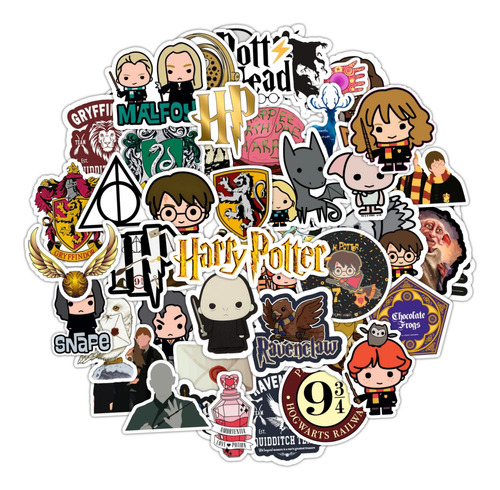 Pack 50 Stickers Adhesivo Harry Potter Casas Hogwarts