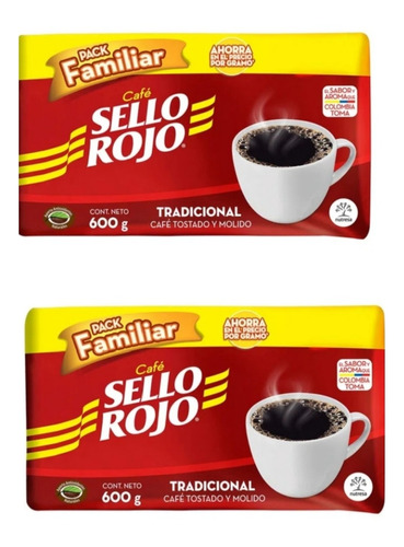 !!oferta!!1kilo+200 Grs Café Sello Rojo (2bolsas 600 Grs) 