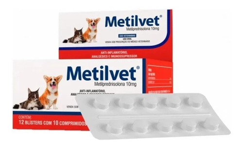 Metilvet 10mg Anti-inflamatório/anaLGésico P/ Cães E Gatos