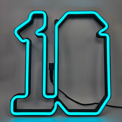 Cartel Neon 10 Messi 22'. Decoración Ideal Gamer Fútbol 10 Messi 22'