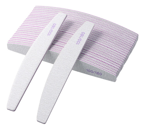 100/180 Grano Lima De Uñas Profesional 25pzs De Doble Cara