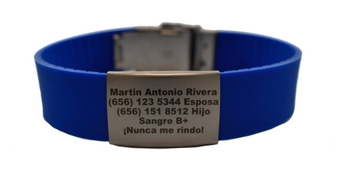 Pulsera De Identificación Personal Salud Deportes Azul