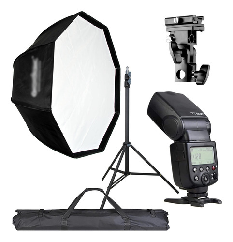 Kit Octabox 80cm + Flash Tt600 + Tripié 2.10m + Bracket B
