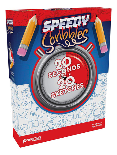 Juego De Dibujo Pressman Speedy Scribbles, 20 Segundos, 4 A