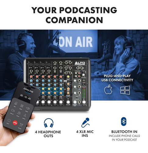 Mezclador De Audio Alto Truemix 800fx Con 4 Entradas De Micr