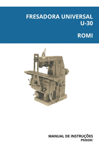 Manual De Instruções Da Fresa Universal Romi U-30.
