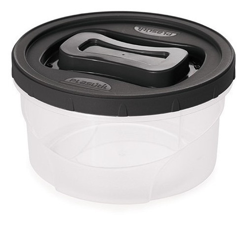 Pote De Plástico Redondo 2 L Rosca-preto - Plasutil