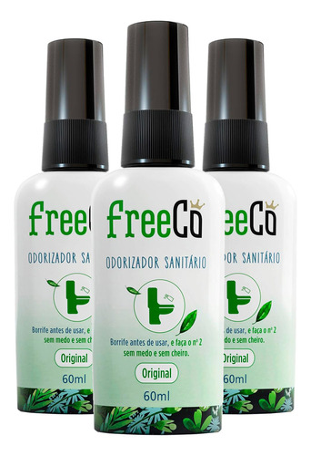 Kit 3 Freecô Odorizador Sanitário Borrifador Fragrâncias Fragrância Lavanda