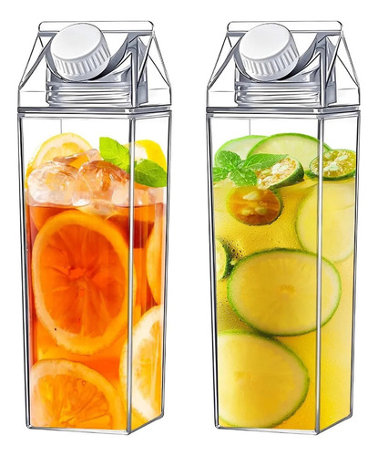 2 Botellas De Agua De Cartón De Leche, Reutilizables,