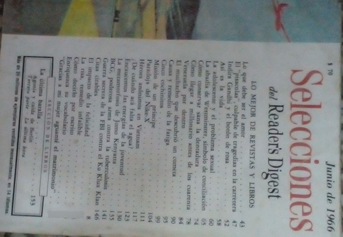 Revista Selecciones De Reader's Digest Junio De 1966