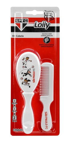 Kit Cabelo Escova E Pente São Paulo Lolly 7054-01-spo