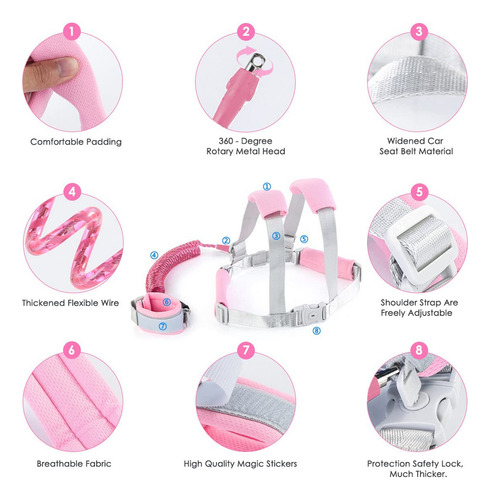 Arnés Pulsera De Seguridad Para Niños 2m Anti Pérdida 2 En 1