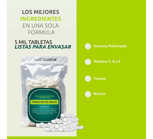 Tableta Granel Multivitamínico Kids Sist. Inmune Crecer Sabor Sin sabor