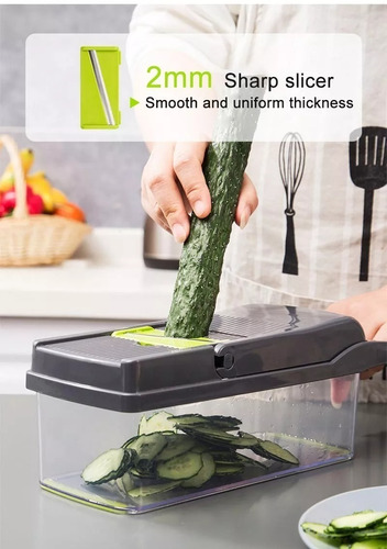 Imagen 9 de 10 de Cortador Mandolina Rallador Multiples Vegetal+taper+colador