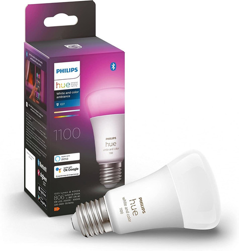 Philips Hue - Bombilla Led Inteligente, A60 E27