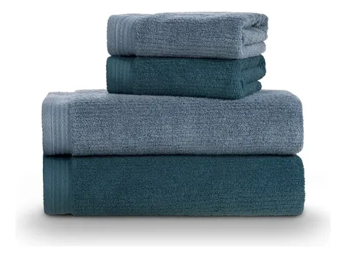 Jogo de Toalhas Banho 4pc 100% Algodão Softmax Imperial Karsten Azul