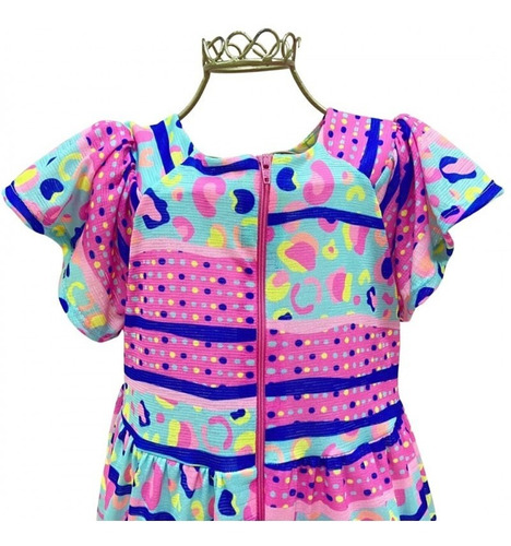 Imagem 3 de 5 de Vestido Infantil Verão Pink Mon Sucré Print Fly 21038