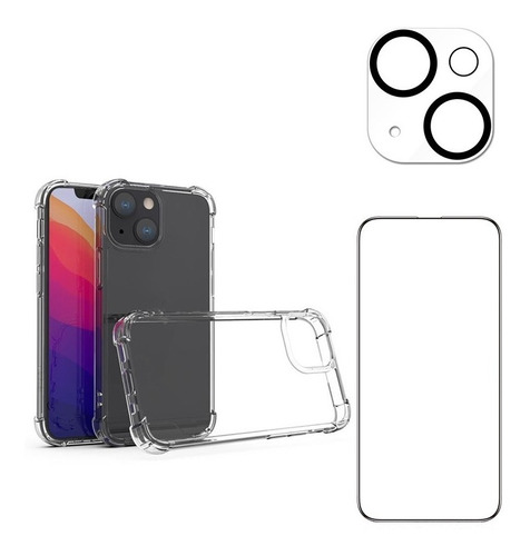 Carcasa Reforzada Para iPhone 13  +vidrio Full+glass Cámara