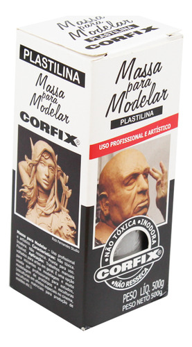 Kit Massa Plastilina Corfix 500g 320 Cinza Chumbo 2 Unidades