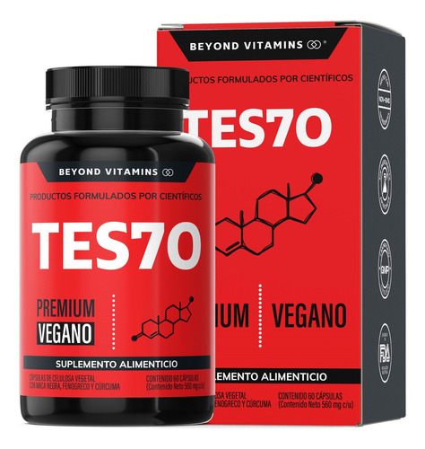 Testo Vitaminas Para Hombres | Completo Con 10 Ingredientes | Maca Negra, Fenogreco, Creatina, Arginina, Cúrcuma, Zinc Y Más | Precursor Natural | Testosterona 60 Cápsulas