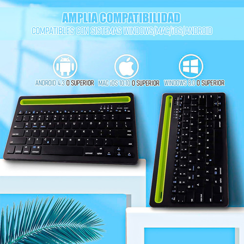 Teclado Inalámbrico Bluetooth Teclado Silencioso Recargable