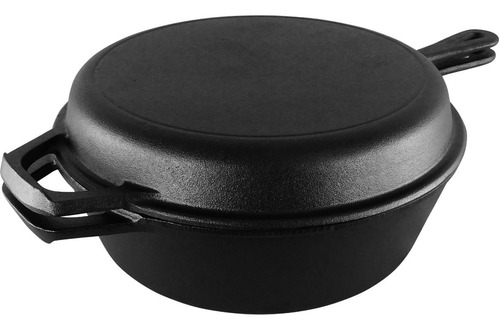 Cacerola + Sartén De Hierro Fundido - Dutch Oven Ø26cmx12 Color Negro