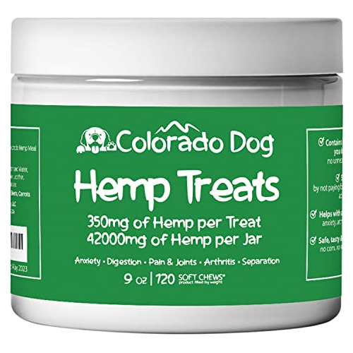 Hemp Perro Trata Por Colorado Perro - 120 Ct - Cerdas Rlxbn