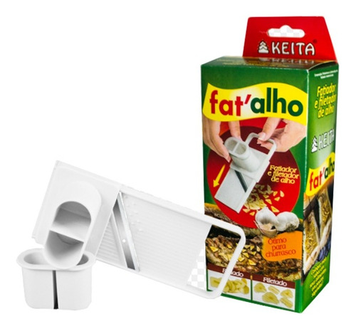 Fatiador/ Filetador De Alho Prático 18,5 Cm Branco