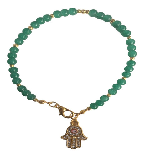 Pulsera Ojo Turco Y Mano De Fatima Hamsa Con Broche