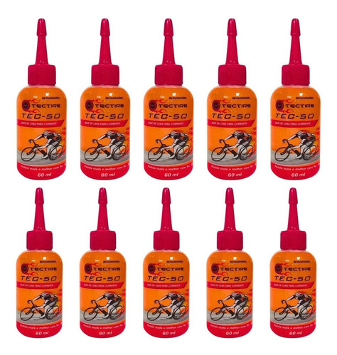 Óleo Corrente Tec-50 Bio Cera Bike 60ml Lubrificante 10un