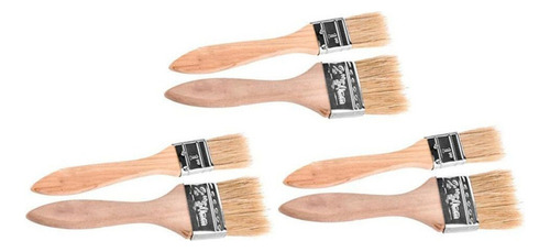 Cc 6 Cepillos Para Masa De Cerdas Naturales Con Mango De