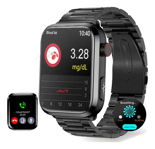 Reloj Inteligente Hombre Ecg+ppg Glucemia Salud Smartwatch Color Del Bisel Negro