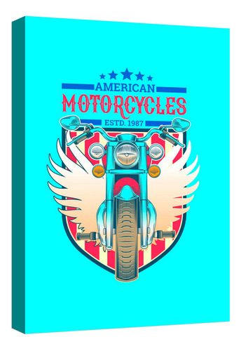 Cuadro Decorativo Canvas Motos Motocicleta Vintage Color Motos Motocicleta Vintage 4 Armazón Natural