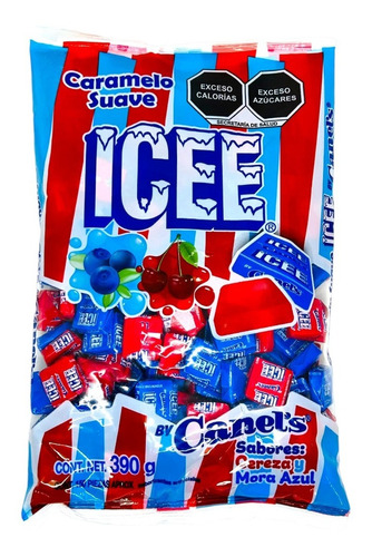 Caramelo Suave Icee Canels Sabor Cereza Y Mora Azul 390g