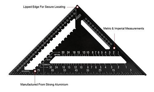 12 Triangulo Angulo Regla Aleacion Aluminio Forma