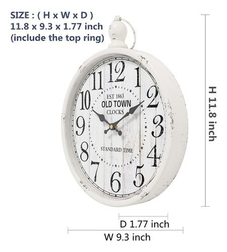 Reloj De Pared Redondo Retro. Estilo Antiguo Vintage Bl...