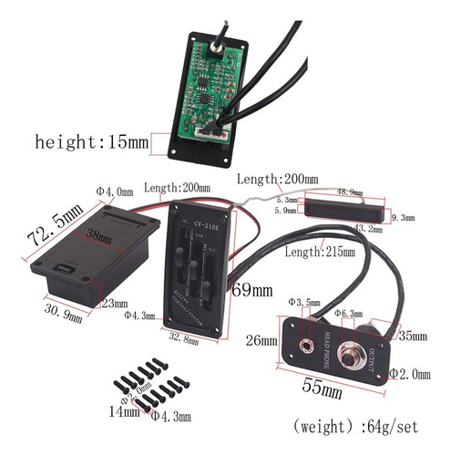 Accesorio De Preamplificador De Piezo De Recolección De Viol