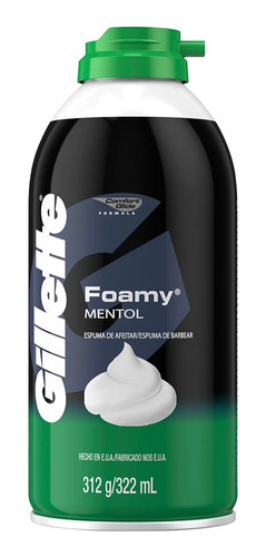 Espuma Para Afeitar Gillette Foamy Mentol 312 Gr