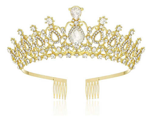 Diadema De Cristal Con Forma De Corona De Tiara Plateada Par