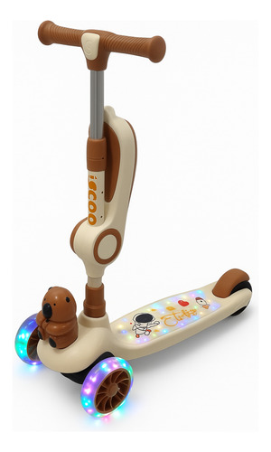 Monopatín Infantil Capibara 3 Ruedas Con Asiento Desplegable