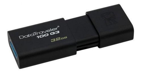 Memoria Usb 32gb 3.0 Kingston, Datatraveler 100, Negro.