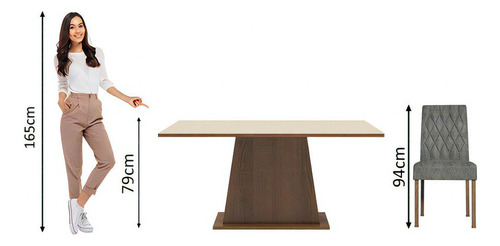 Juego De Comedor Con Mesa Y 4 Sillas Madesa Ashley Mcs Color Marron/Crema/Plata