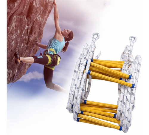 Ilifehome Escalera Cuerda Escape Emergencia 2 Gancho Para