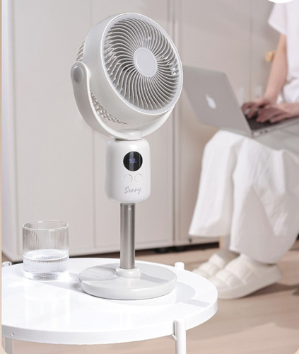 Ventilador Pedestal Portátil Silencioso Altura Ajustable Cantidad De Aspas 3 Estructura Gris Diámetro 20 Cm Material De Las Aspas Plástico