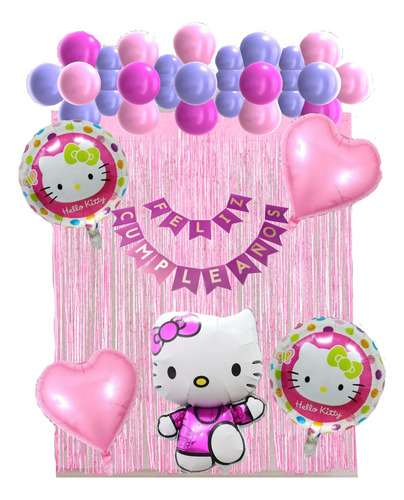 Kit De Globos De Hello Kitty Para Decoración De Cumpleaños