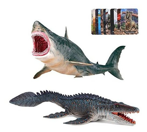 Set De Figuras De Acción Megalodon And Mosasaurus Eoivsh
