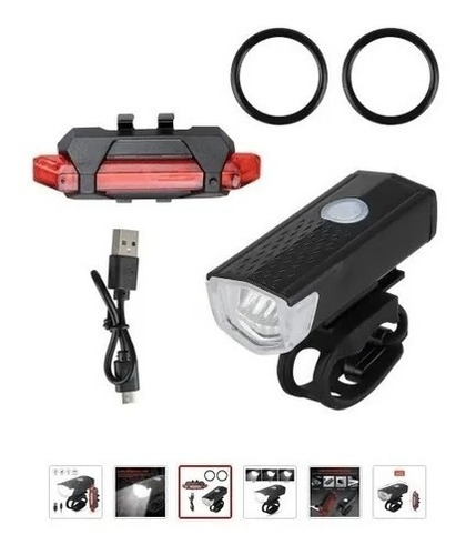 Set Luces Bicicleta Delantera Y Trasera Recargable Por Usb